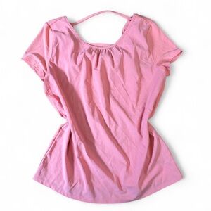 Women’s XS White House Black Market Pink Short Sleeve Stretch Scoop Neck Top
